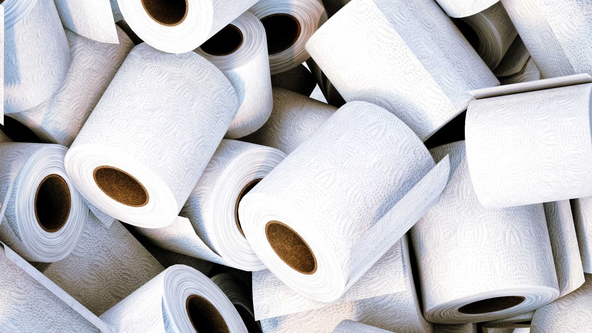 Viele Rollen Toilettenpapier